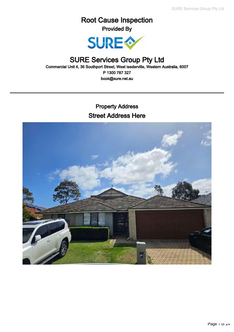 First page of a real SURE building maintenance inspection report
