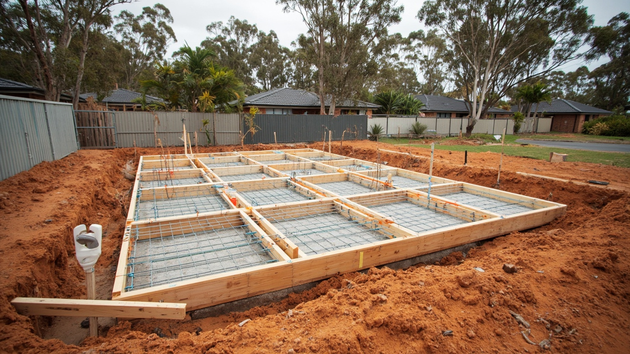 Illustration of a pre-pour inspection (brick veneer / timber frame)