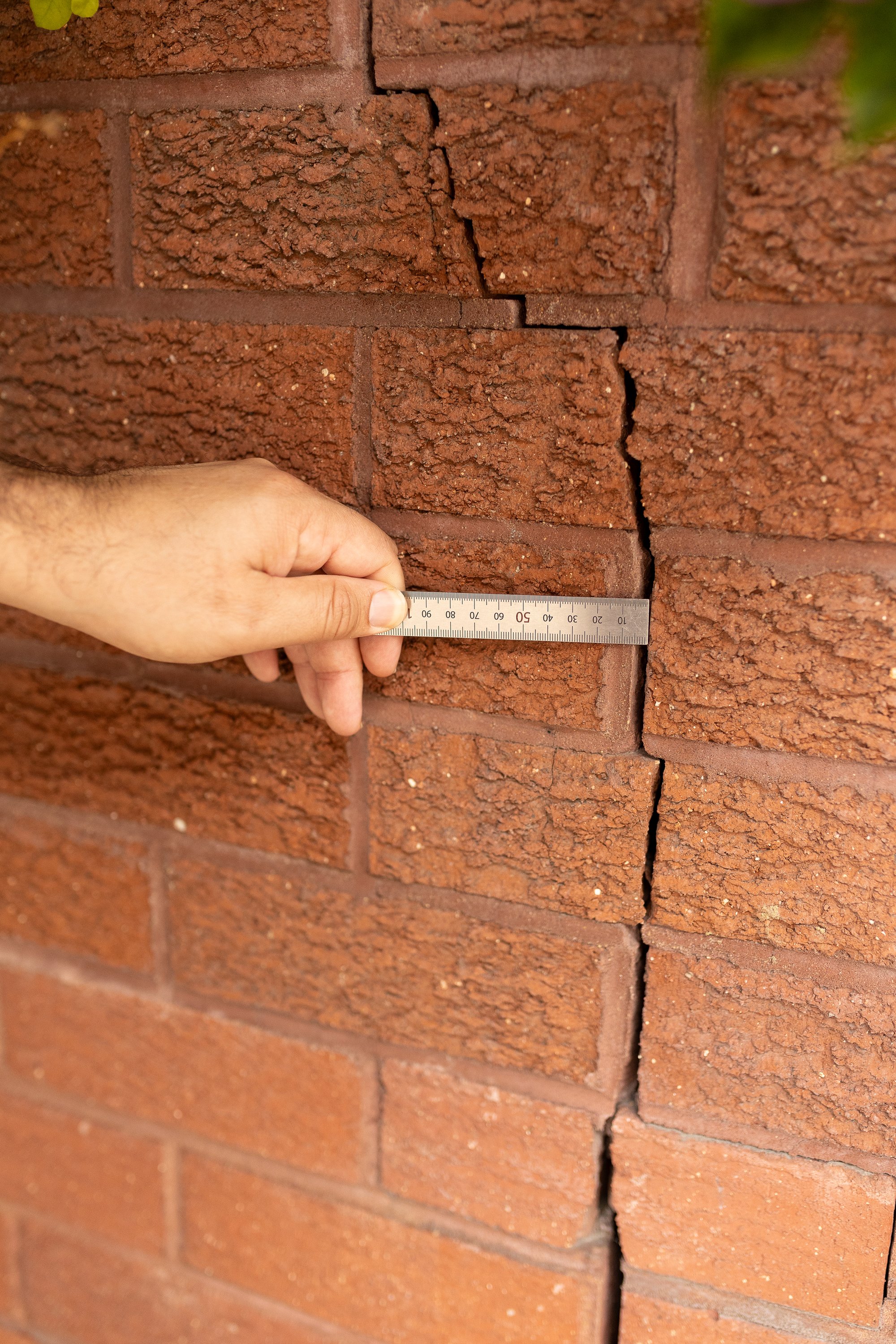 Common defect example from a warranty inspection (double brick)