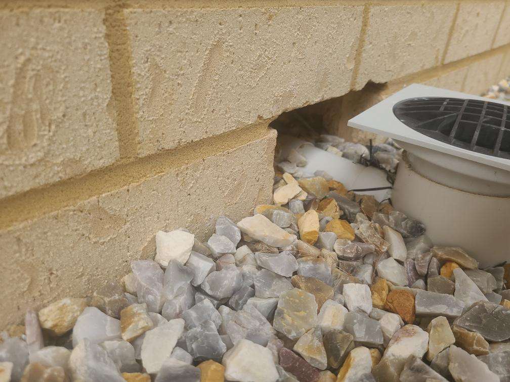 External Walls Penetration Openings — real finishes defect photographed in a SURE Building Inspections report