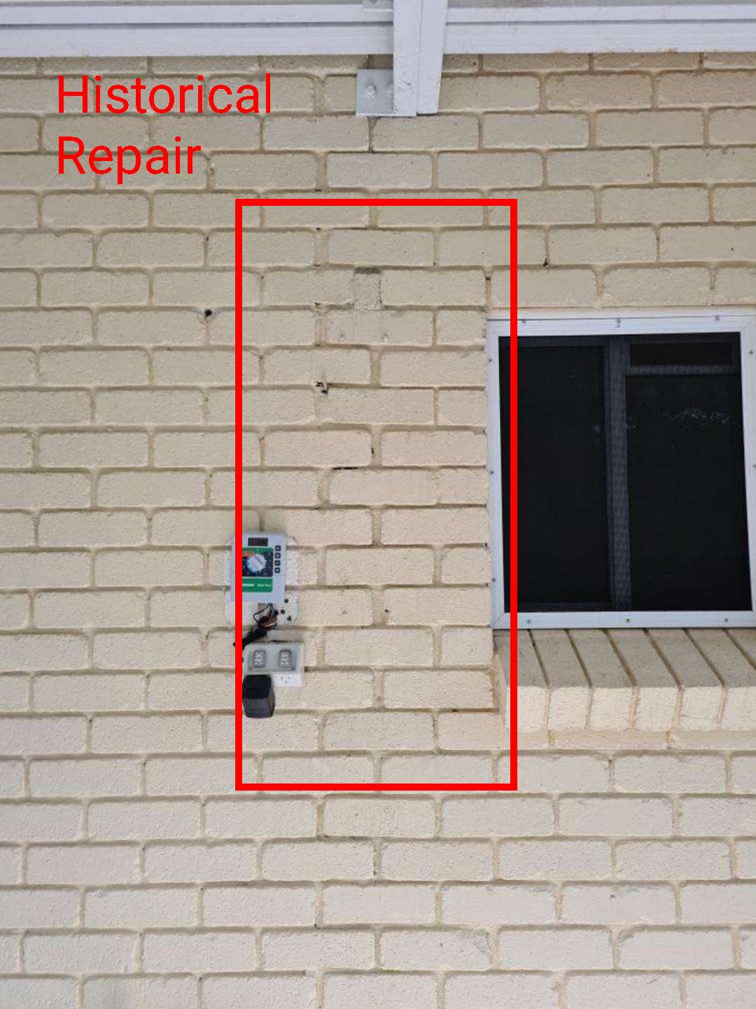 Moss and Moisture Damage on Exterior Walls (Historical) — real moisture defect photographed in a SURE Building Inspections report