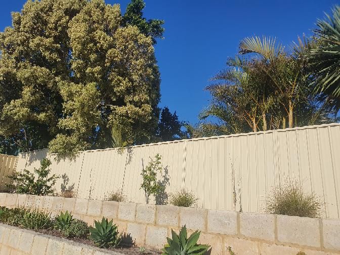 Leaning retaining wall — real structural defect photographed in a SURE Building Inspections report