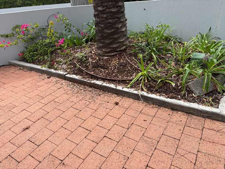Leaning retaining wall — real structural defect photographed in a SURE Building Inspections report