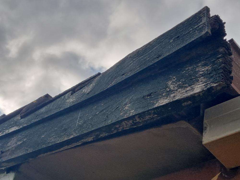 Timber Fungal Decay (Rot) in Fascia and Barge Boards — real structural defect photographed in a SURE Building Inspections report