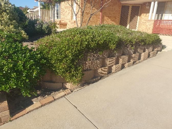 Leaning retaining wall — real structural defect photographed in a SURE Building Inspections report